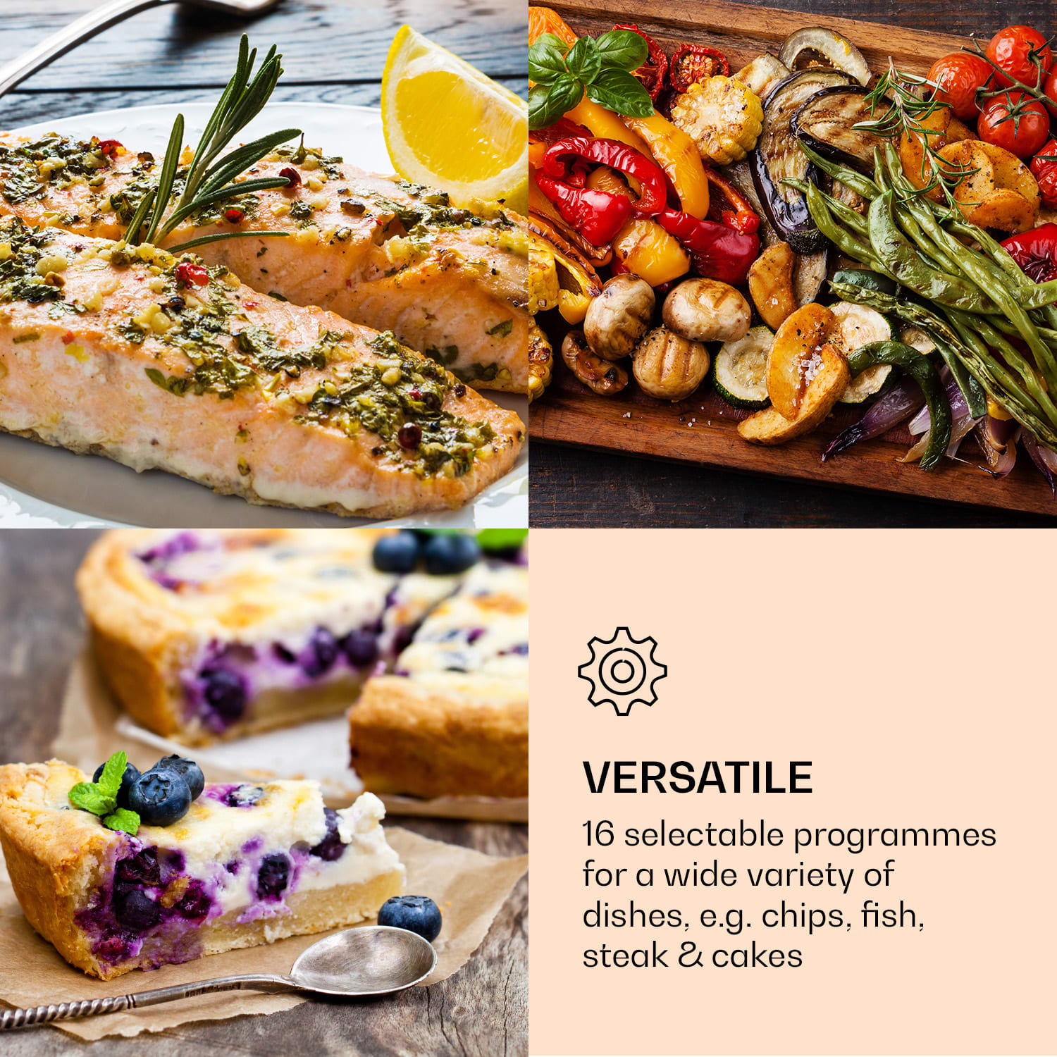 Klarstein AeroVital Cube Chef, teplovzdušná fritéza, 1700 W, 14 l, 16 programov, horný a spodný ohrev – Obrázok 3