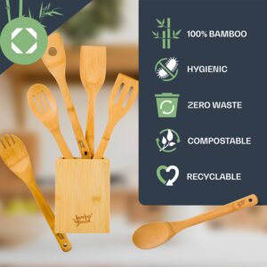 Klarstein Súprava variech s boxom, 6-dielna súprava, trvácna, ľahká, bambus