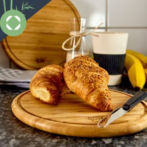 Klarstein 3-dielna súprava bambusových raňajkových dosiek, okrúhle, 25 x 1,6 cm (ØxV), jednoduchá údržba