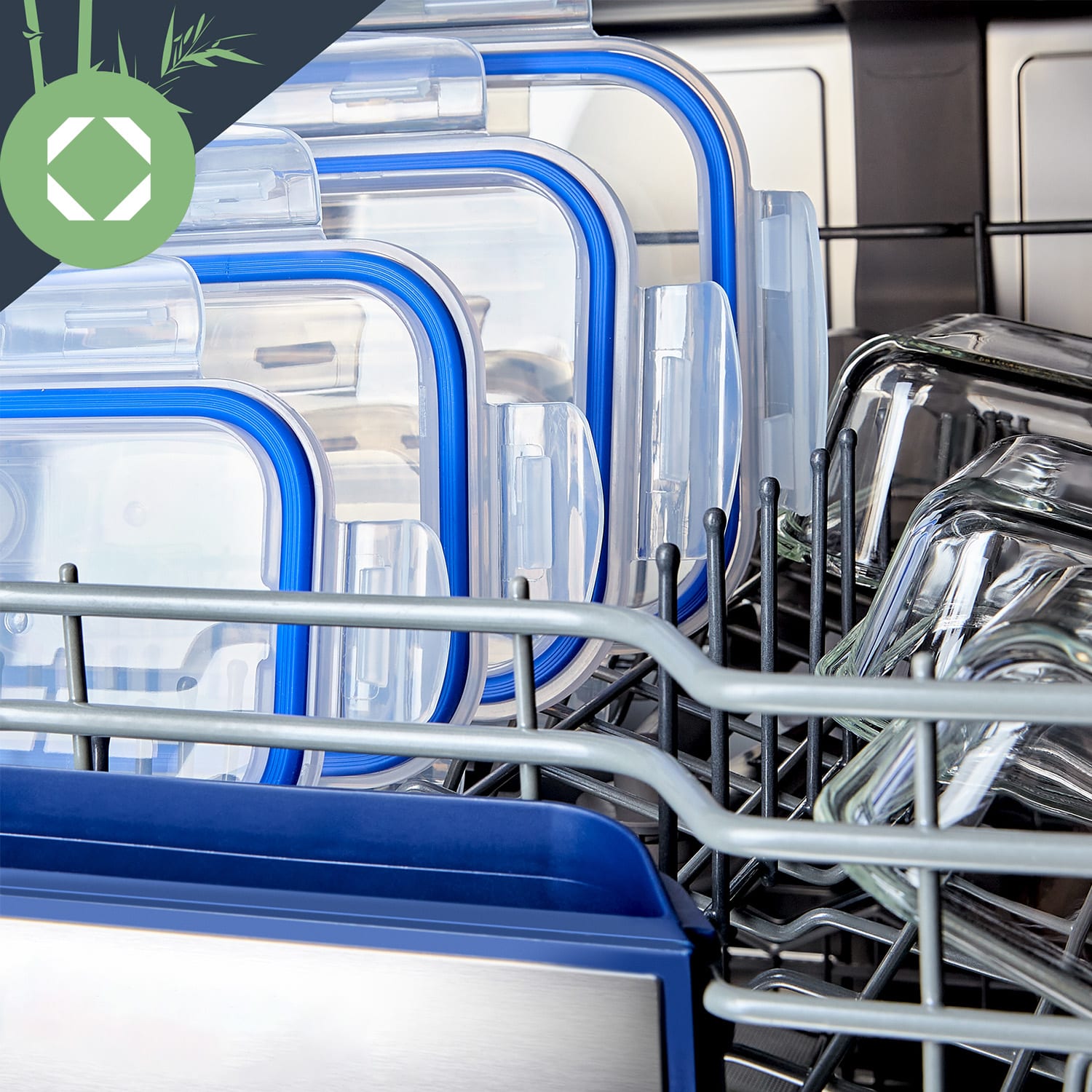 Klarstein Obdĺžnikové sklenené dózy, súprava 4 kusov, 1520 ml, 1040 ml, 640 ml, 370 ml, s vrchnákom – Obrázok 5