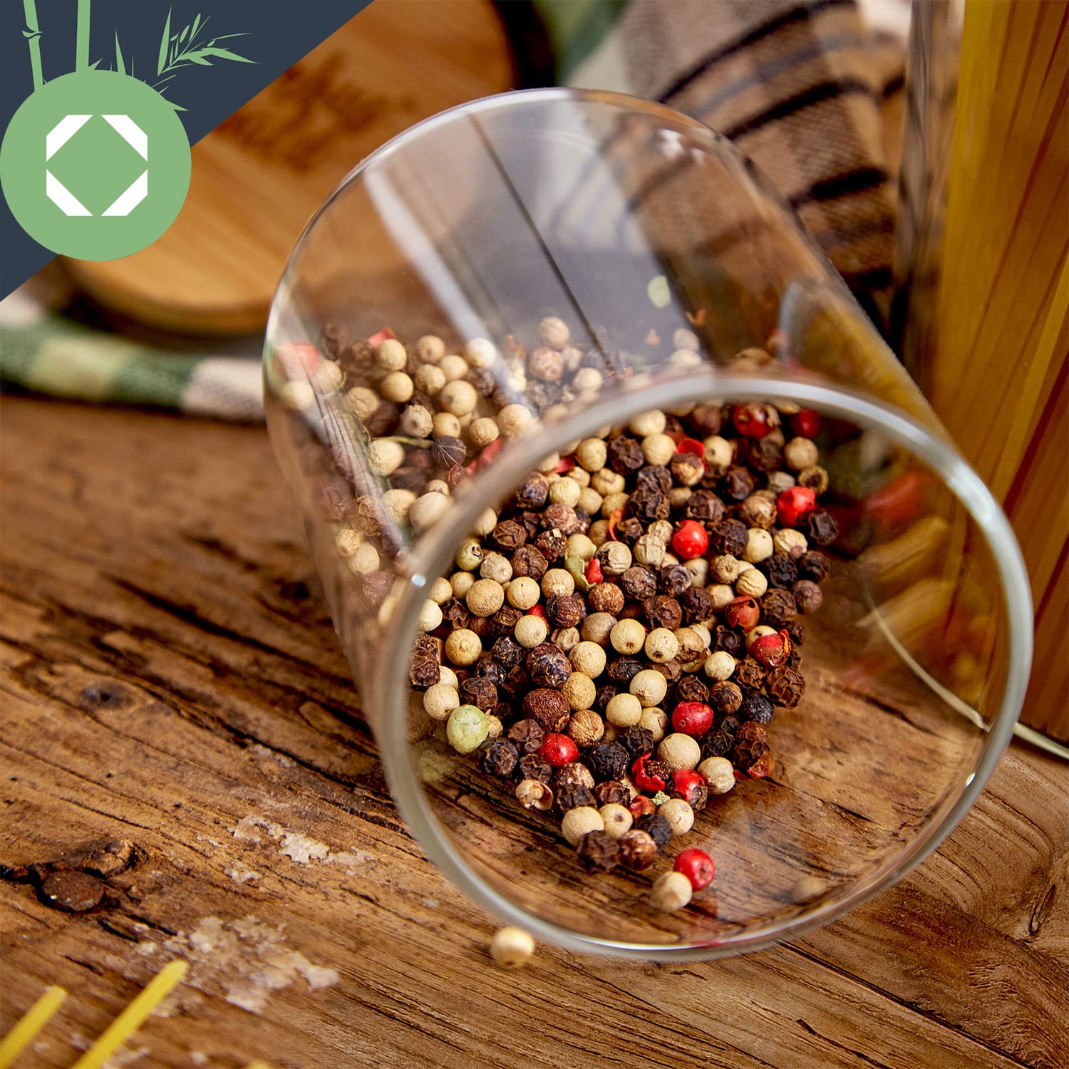 Klarstein Okrúhle poháre, bambusový vrchnák, súprava 10 kusov, každý 150 ml, vzduchotesné – Obrázok 3