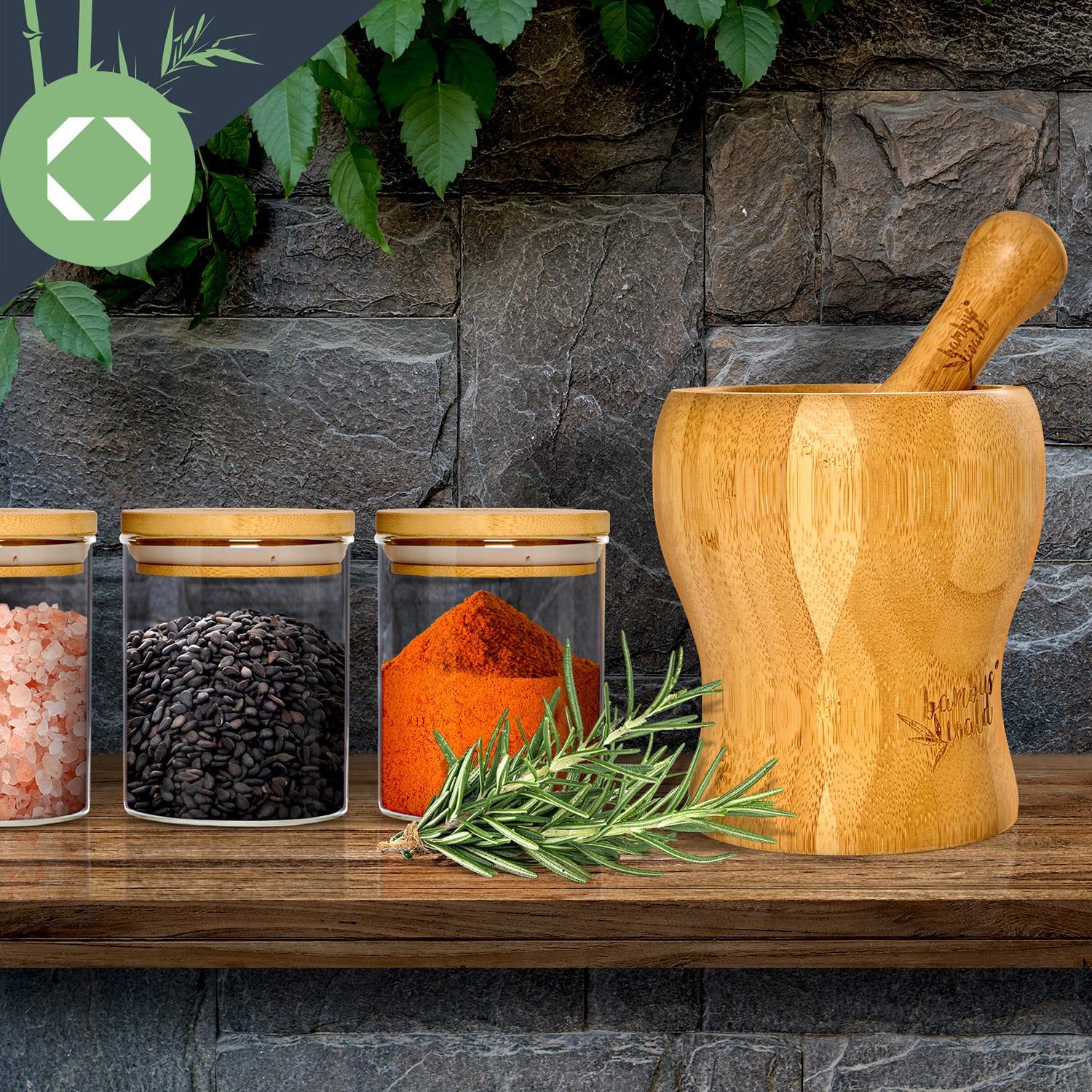 Klarstein Okrúhle poháre, bambusový vrchnák, súprava 10 kusov, každý 150 ml, vzduchotesné – Obrázok 5