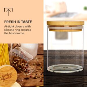 Klarstein Okrúhle poháre, súprava 10 kusov, každý 150 ml, bambusový vrchnák, vzduchotesné