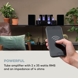 Auna Amp VT elektrónkový zosilňovač, HiFi zosilňovač, 2x35W RMS, BT, Opt./Coax./AUX-In