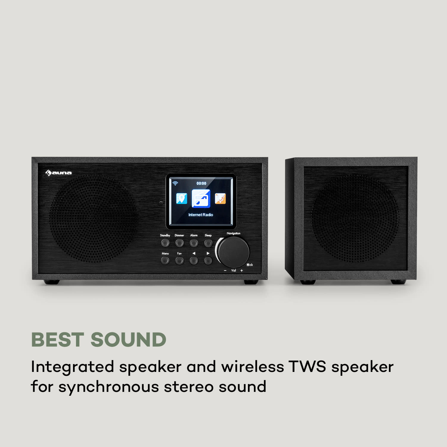 Auna Silver Star Mini Two, internetové DAB+/FM rádio, WiFi, BT, TWS reproduktor – Obrázok 2