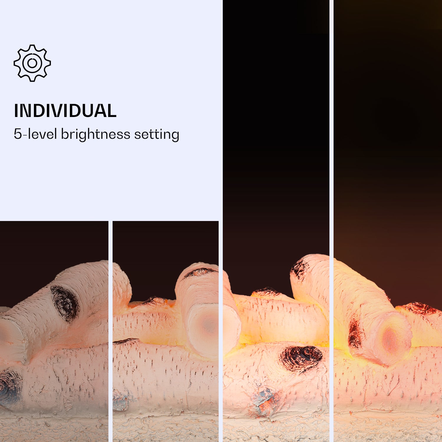 Klarstein Kamini FXL 2G, elektrický krb, krbová vložka, 1800 W, 3D LED ilúzia plameňa – Obrázok 4