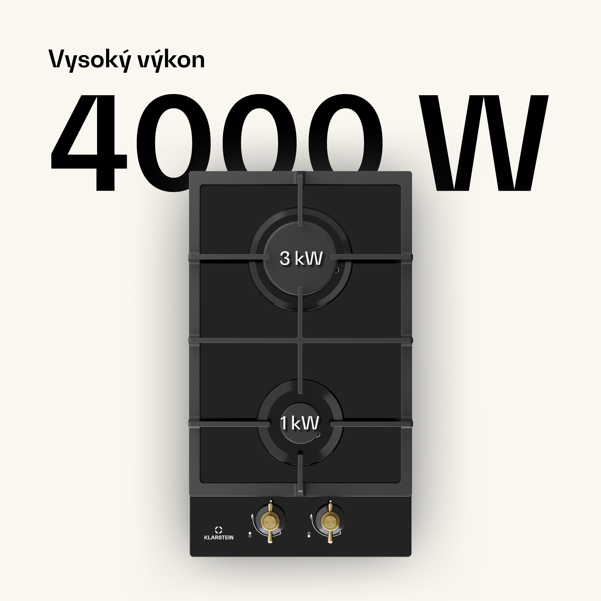 Klarstein Victoria Domino, plynová varná doska, 2 Sabaf horáky, sklokeramika, retro dizajn – Obrázok 2