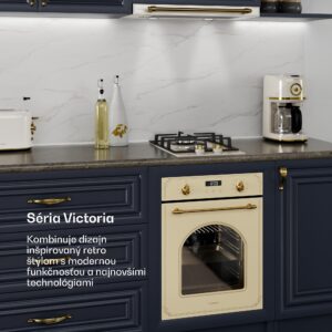 Klarstein Victoria Domino, plynová varná doska, 2 Sabaf horáky, sklokeramika, retro dizajn