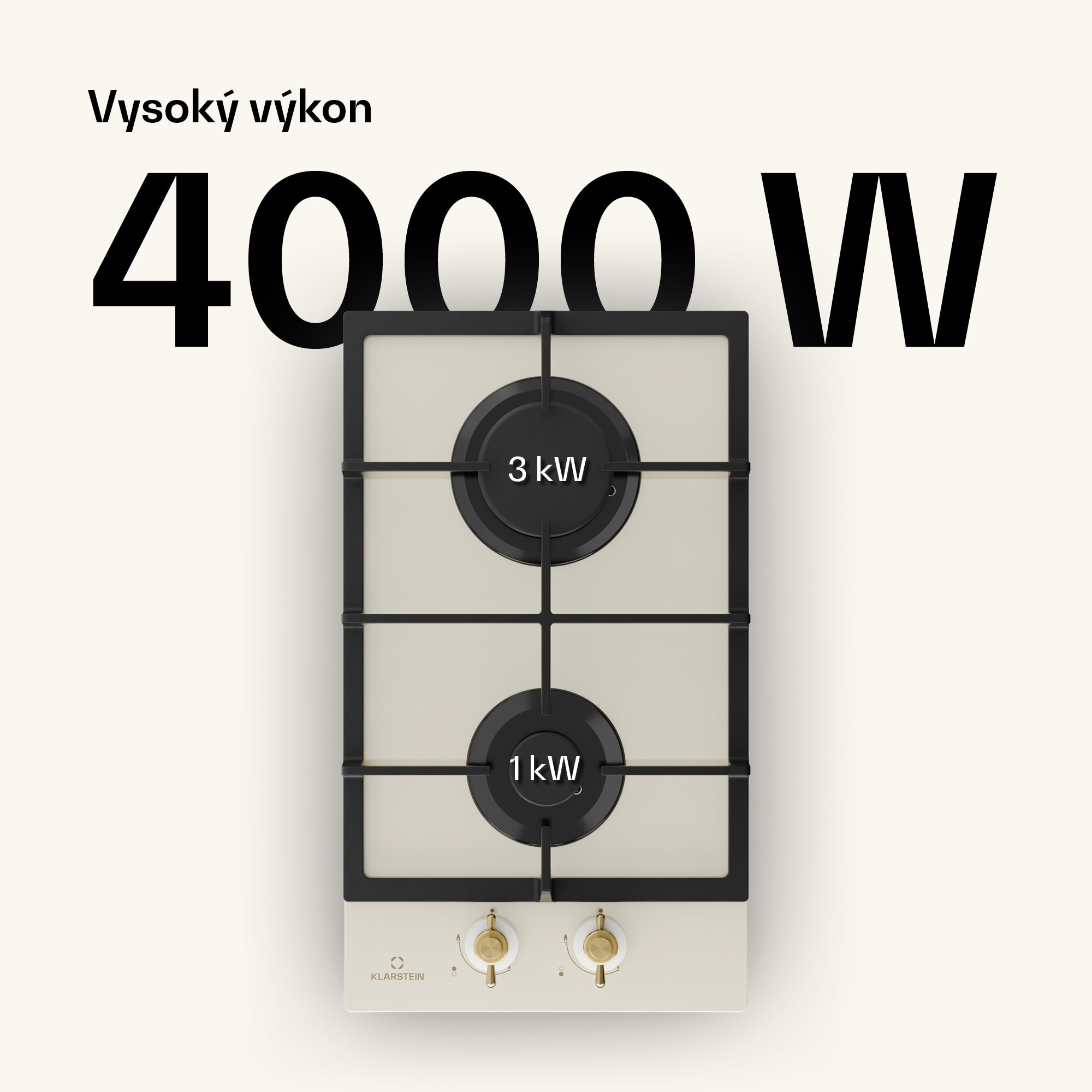 Klarstein Victoria Domino, plynová varná doska, 2 Sabaf horáky, sklokeramika, retro dizajn – Obrázok 2