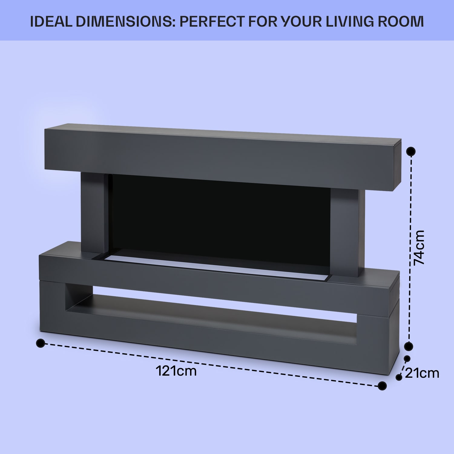 Klarstein Studio Light & Fire 3 Smart, krb, 1000/2000 W, MDF, WiFi Control – Obrázok 4