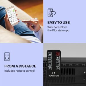 Klarstein Studio Light & Fire 1 Smart, krb, 1000/2000 W, MDF, WiFi Control