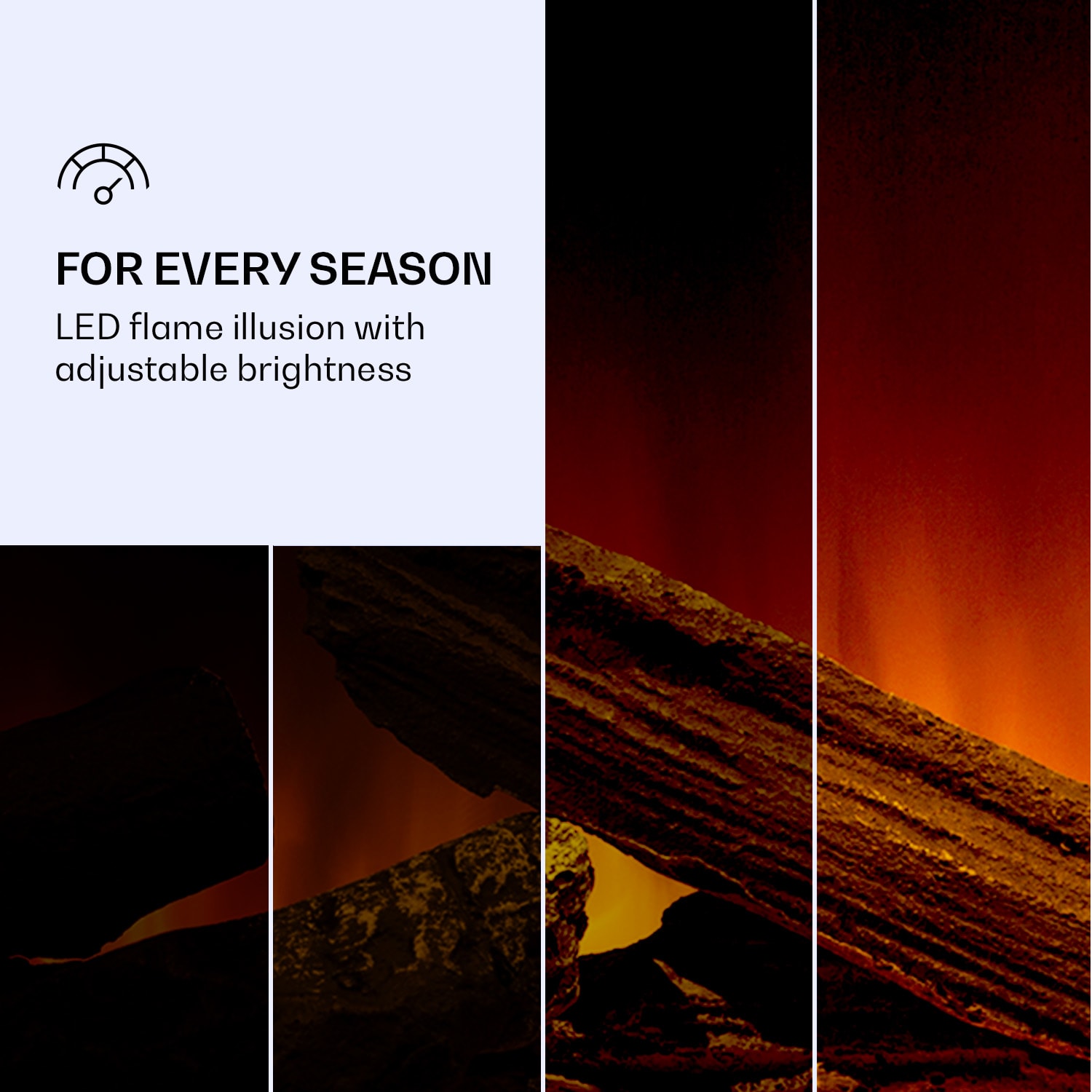 Klarstein Studio Light & Fire 1 Smart, krb, 1000/2000 W, MDF, WiFi Control – Obrázok 5