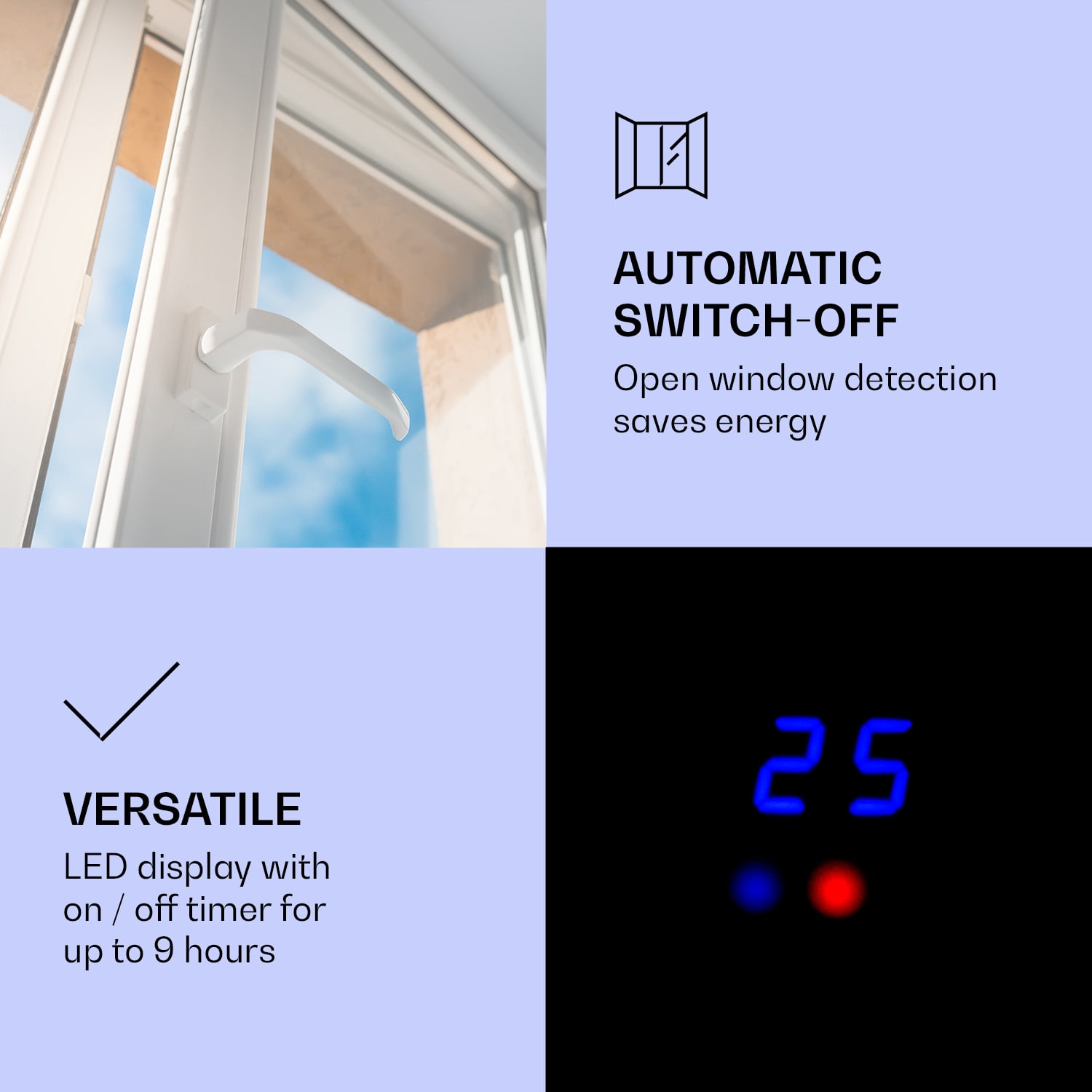 Klarstein Studio Light & Fire 1 Smart, krb, 1000/2000 W, MDF, WiFi Control – Obrázok 3