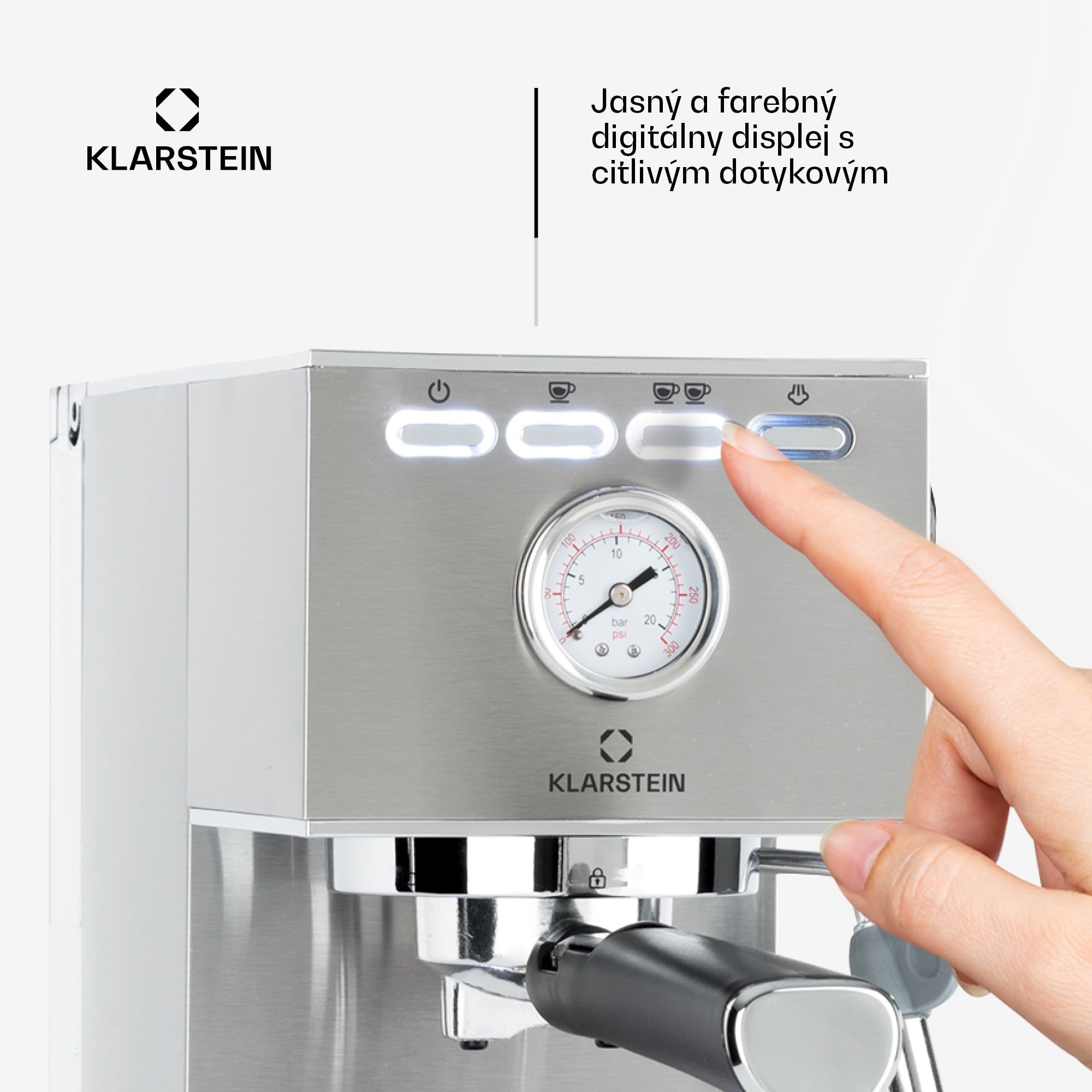 Klarstein Pausa, pákový kávovar, 1350 W, 20 bar, 1,4 l, nehrdzavejúca oceľ – Obrázok 2