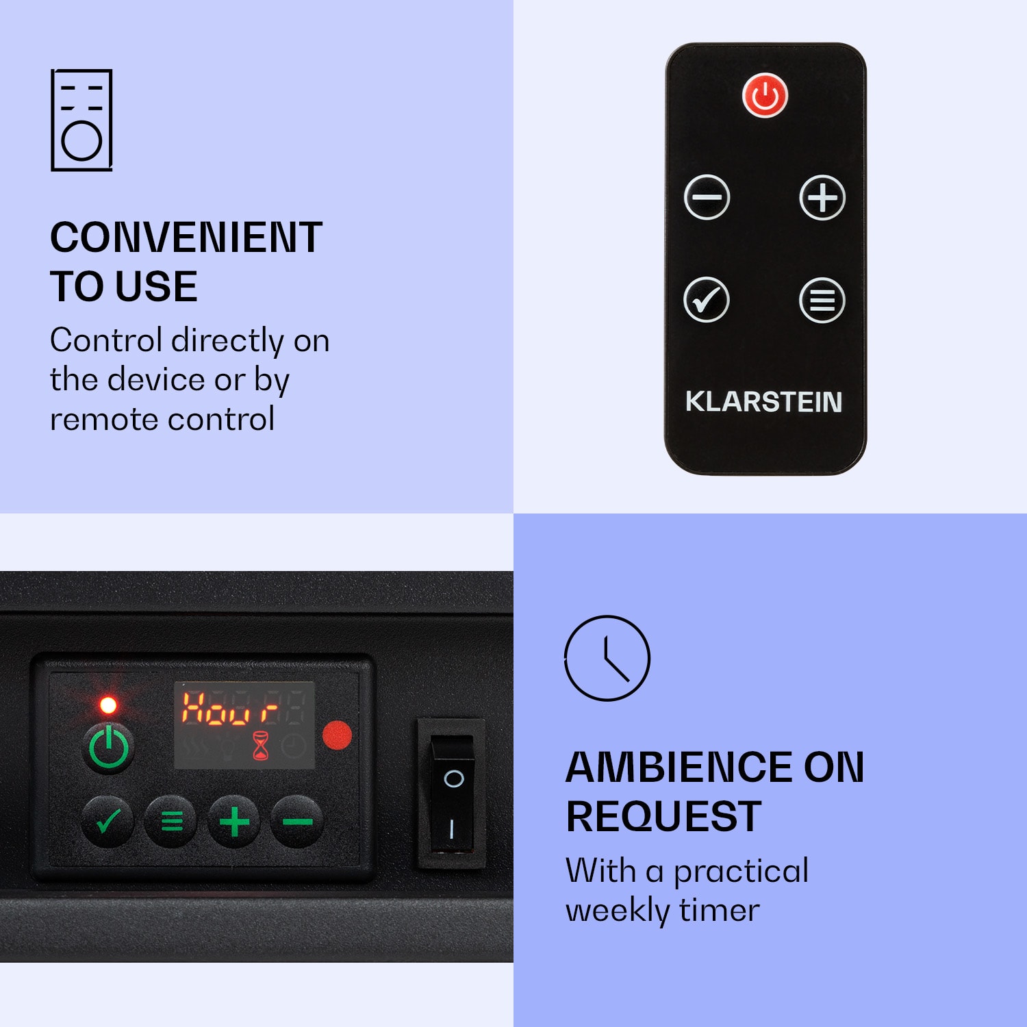 Klarstein Beerenberg, elektrický krb, 1800 W, funkcia vykurovania 10 až 30 °C, diaľkové ovládanie – Obrázok 5