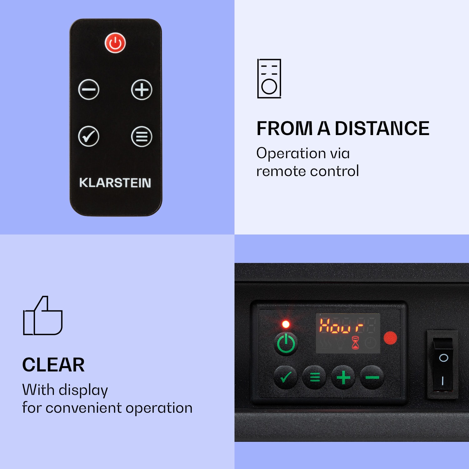 Klarstein Studio 5 Arc, elektrický krb, 1800 W, LED plamene, ventilátor, diaľkové ovládanie – Obrázok 2