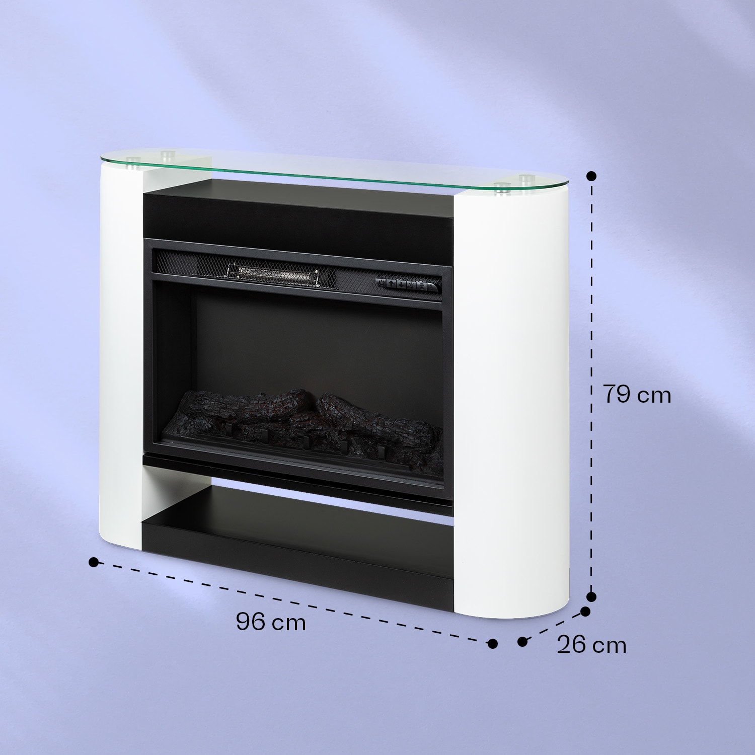 Klarstein Studio 10 Arc, elektrický krb, 1800 W, LED plamene, ventilátor, diaľkové ovládanie – Obrázok 5