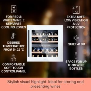Klarstein Vinsider 36 Quartz Edition, vinotéka, 85 l, 5-22°C, 2 zóny