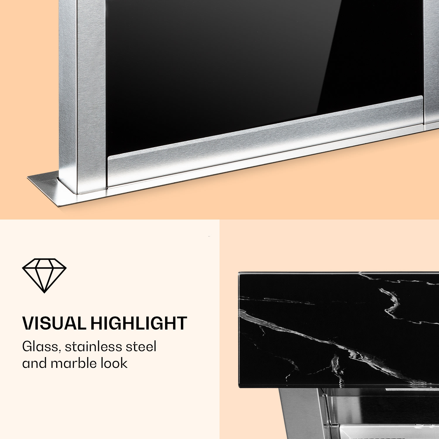 Klarstein Royal Flush Eco, digestor, 60 cm, výsuvný, 576 m³/h, A+, čierny – Obrázok 5