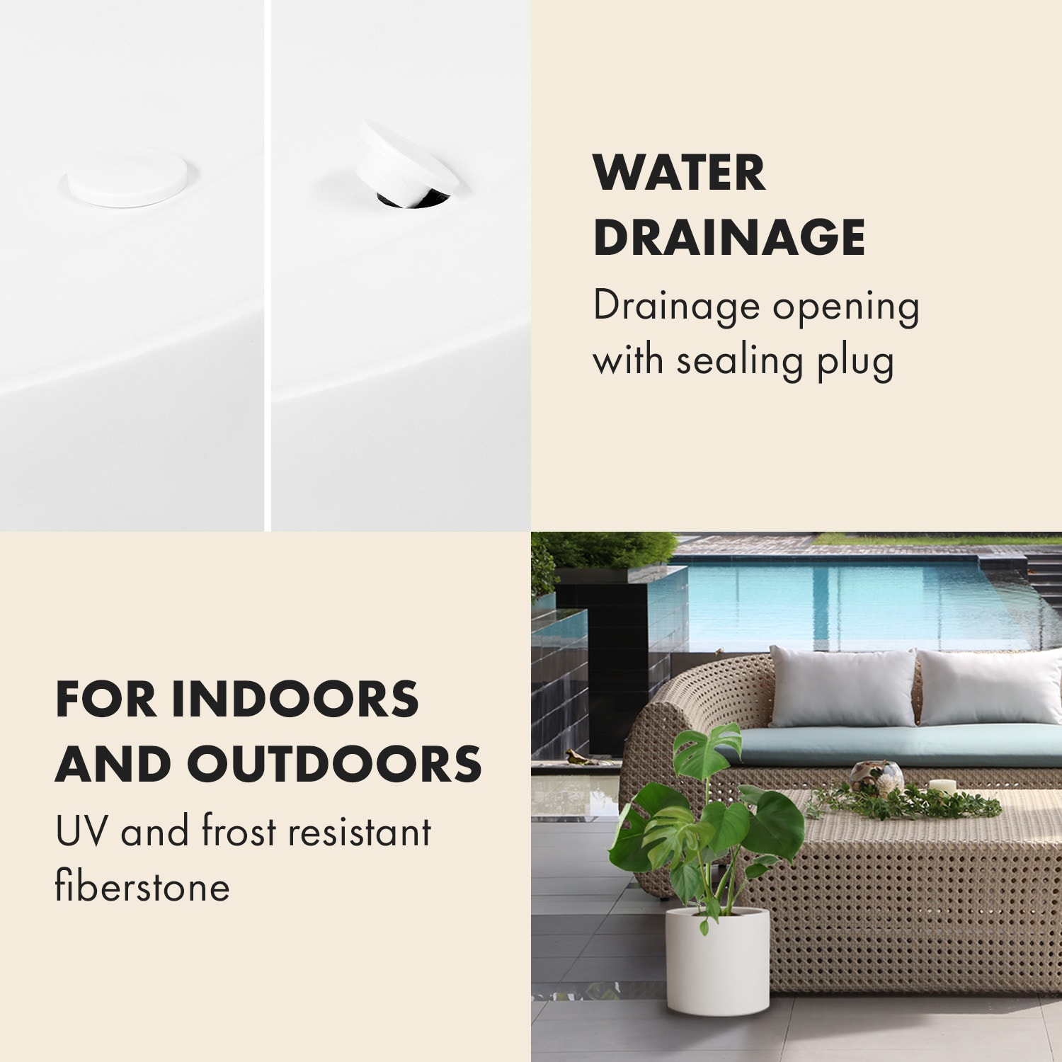 Blumfeldt Gendt, kvetináč, fiberstone, interiér/exteriér – Obrázok 3