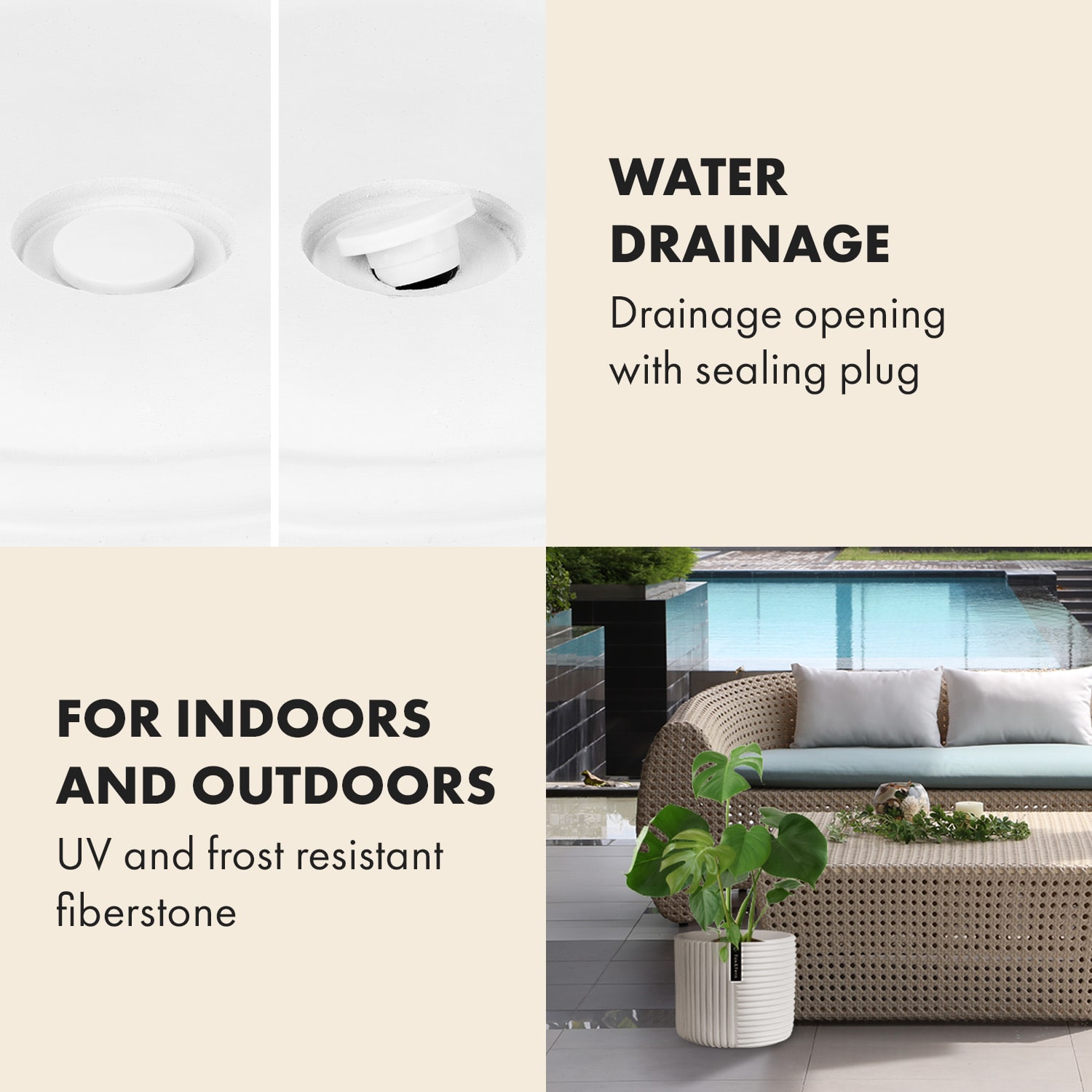 Fox & Fern Hasselt, kvetináč z polystonu, ručne robený – Obrázok 3