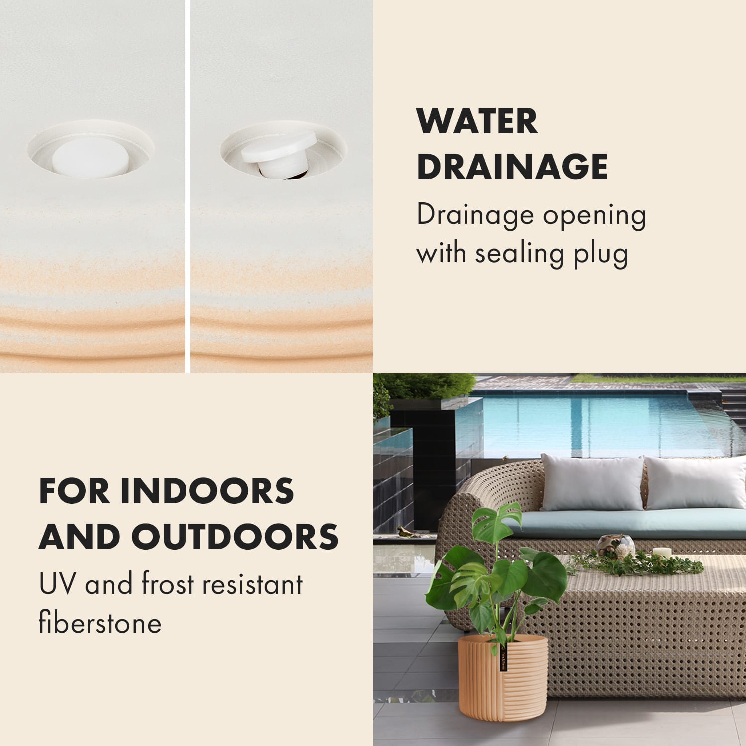 Fox & Fern Hasselt, kvetináč z polystonu, ručne robený – Obrázok 3