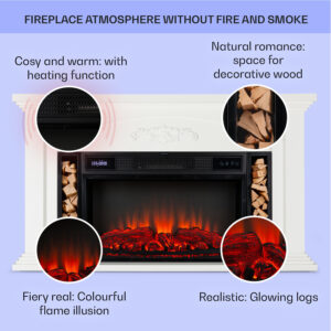 Klarstein Saint Helens, elektrický krb, 1900 W, LED technológia, diaľkové ovládanie
