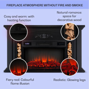 Klarstein Saint Helens, elektrický krb, 1900 W, LED technológia, diaľkové ovládanie