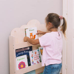 Mobli Dotty, Natural Haus, detský regál na knihy, Montessori, multiplex, 60 × 95 × 13 cm