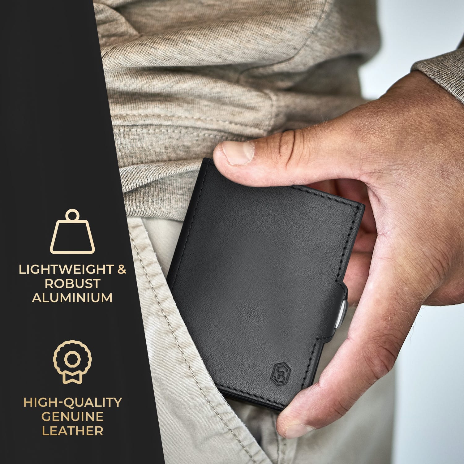 Slimpuro TRYO Slim Wallet 5 kariet vrecko na mince, 9,2 x 2,2 x 7,5 cm (Š x V xH), ochrana RFID – Obrázok 5