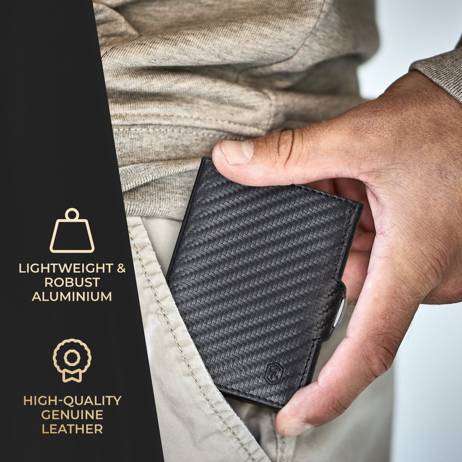 Slimpuro TRYO Slim Wallet 5 kariet vrecko na mince, 9,2 x 2,2 x 7,5 cm (Š x V xH), ochrana RFID – Obrázok 5