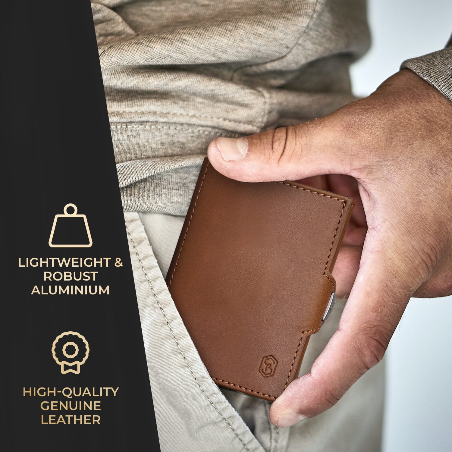 Slimpuro TRYO Slim Wallet 5 kariet vrecko na mince, 9,2 x 2,2 x 7,5 cm (Š x V xH), ochrana RFID – Obrázok 5