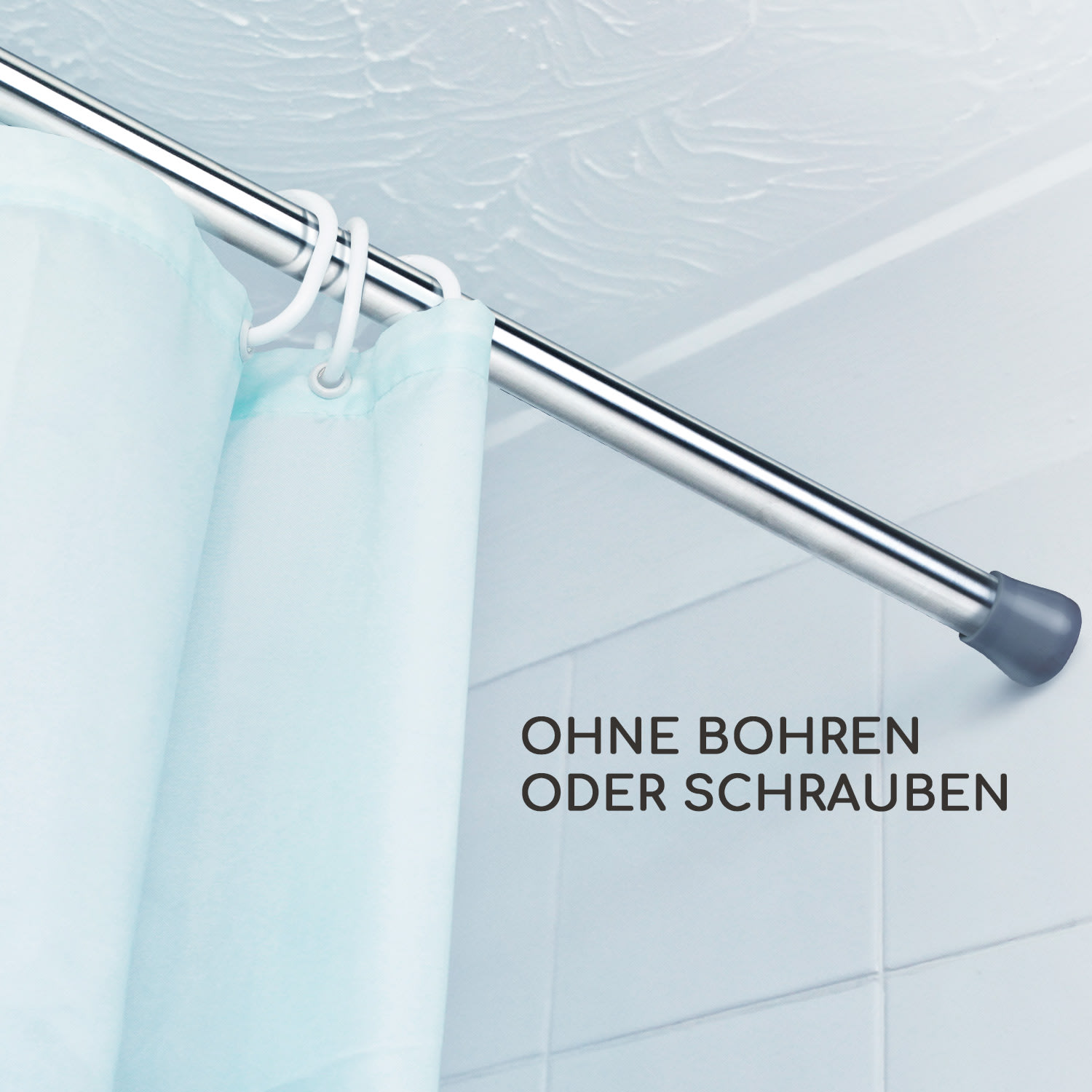 Blumfeldt Stamina S, teleskopická tyč, na sprchový záves, 70 – 120 cm, protišmyková – Obrázok 3