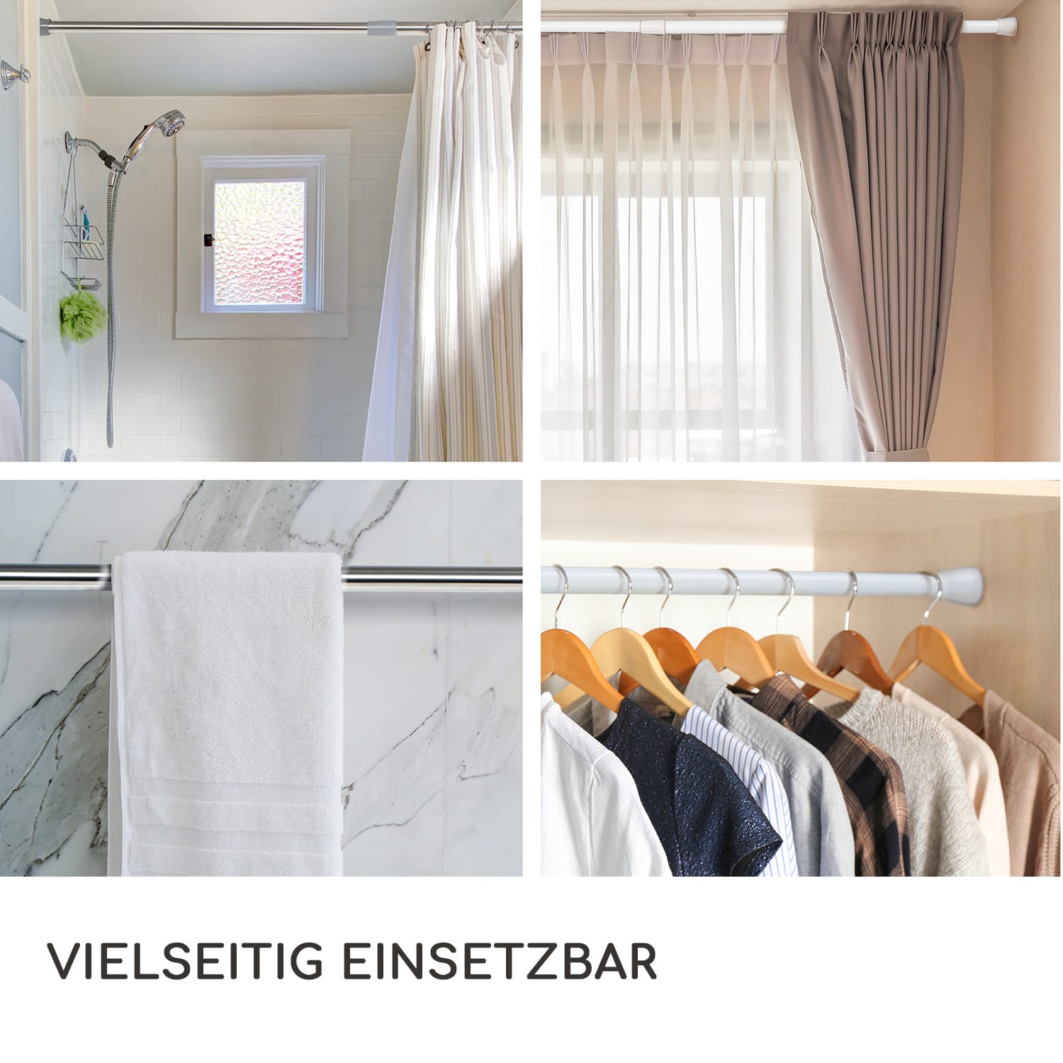 Blumfeldt Stamina S, teleskopická tyč, na sprchový záves, 70 – 120 cm, protišmyková – Obrázok 5