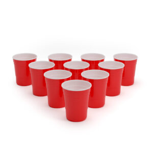 BeerCup Nadal 10 Oz, červené párty poháre, US-College Style, 295 ml, znovu použiteľné