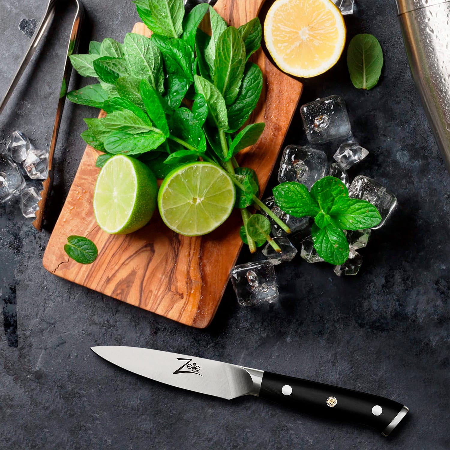 Zelite Infinity by Klarstein Alpha-Royal German 5", nôž na steaky, 56 HCR, nehrdzavejúca oceľ – Obrázok 4