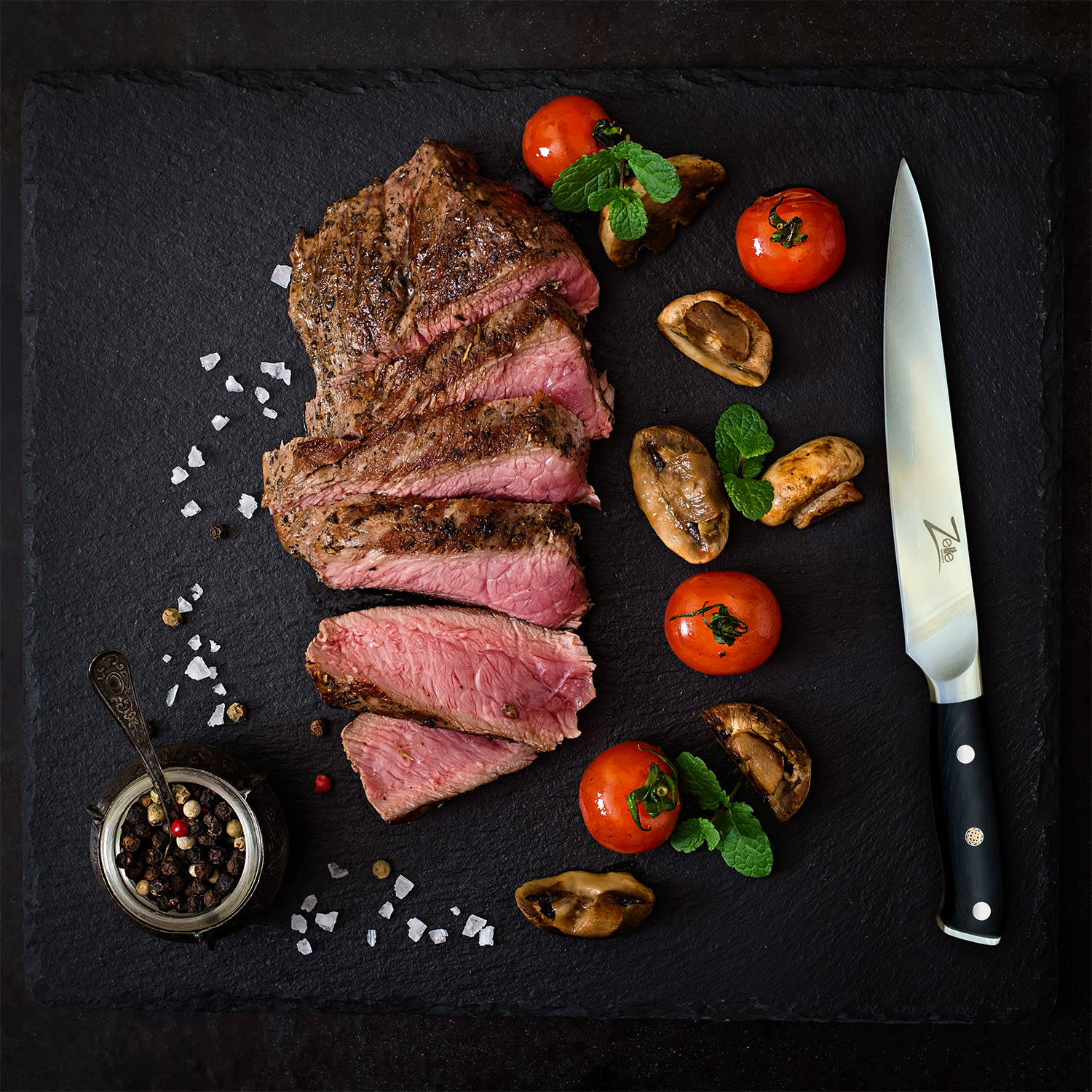 Zelite Infinity by Klarstein Alpha-Royal German 5", nôž na steaky, 56 HCR, nehrdzavejúca oceľ – Obrázok 4