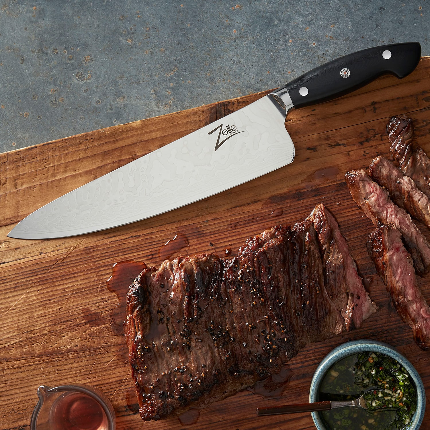 Zelite Infinity by Klarstein Executive-Plus, 8" kuchársky nôž, 61 HRC, nehrdzavejúca oceľ – Obrázok 3