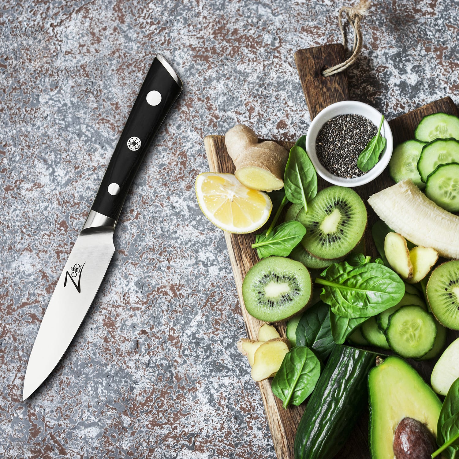 Zelite Infinity by Klarstein Razor-Edge, 4" nôž na lúpanie, 59 HRC, nehrdzavejúce oceľ – Obrázok 3