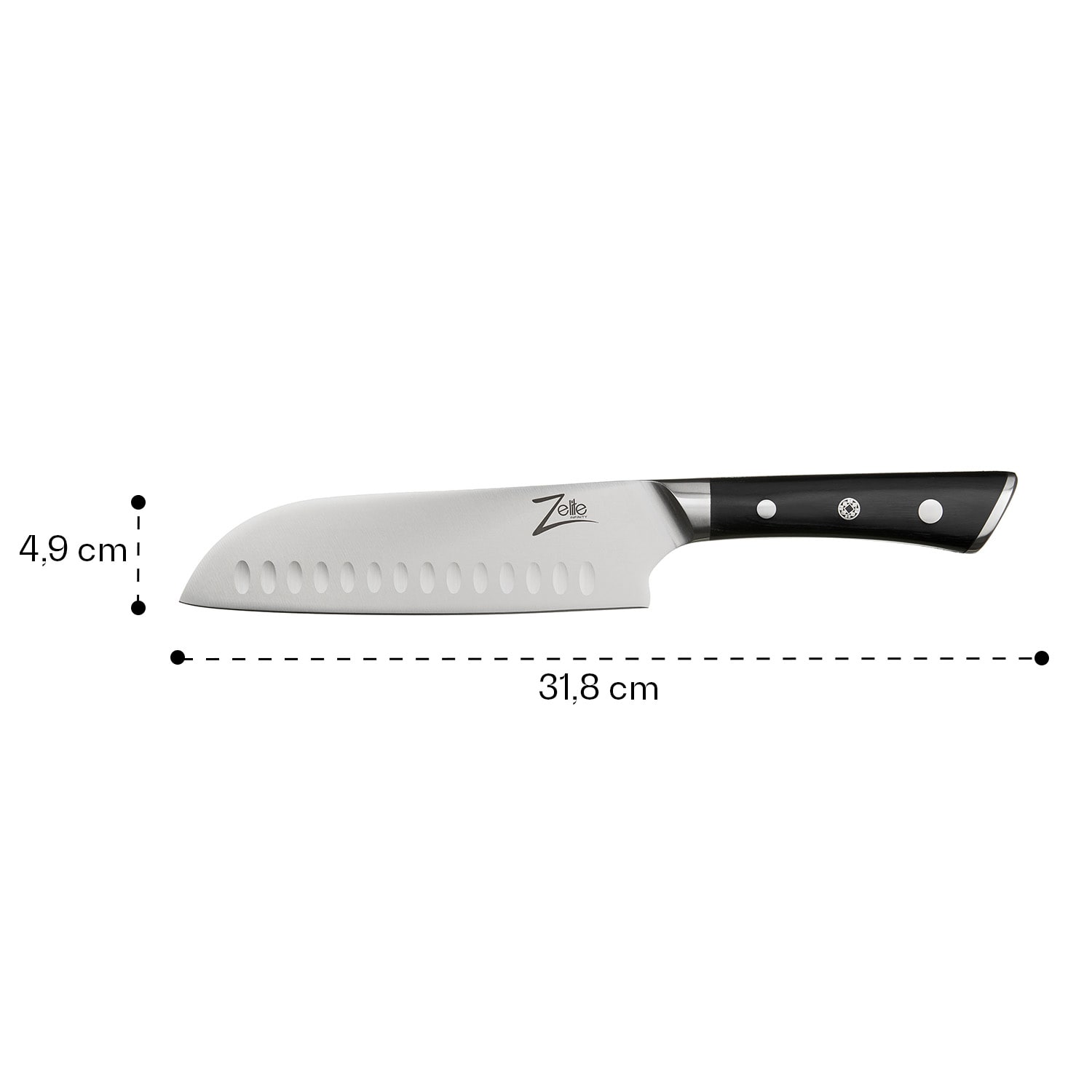 Zelite Infinity by Klarstein Razor-Edge, 7" nôž santoku, 59 HRC, nehrdzavejúce oceľ – Obrázok 4