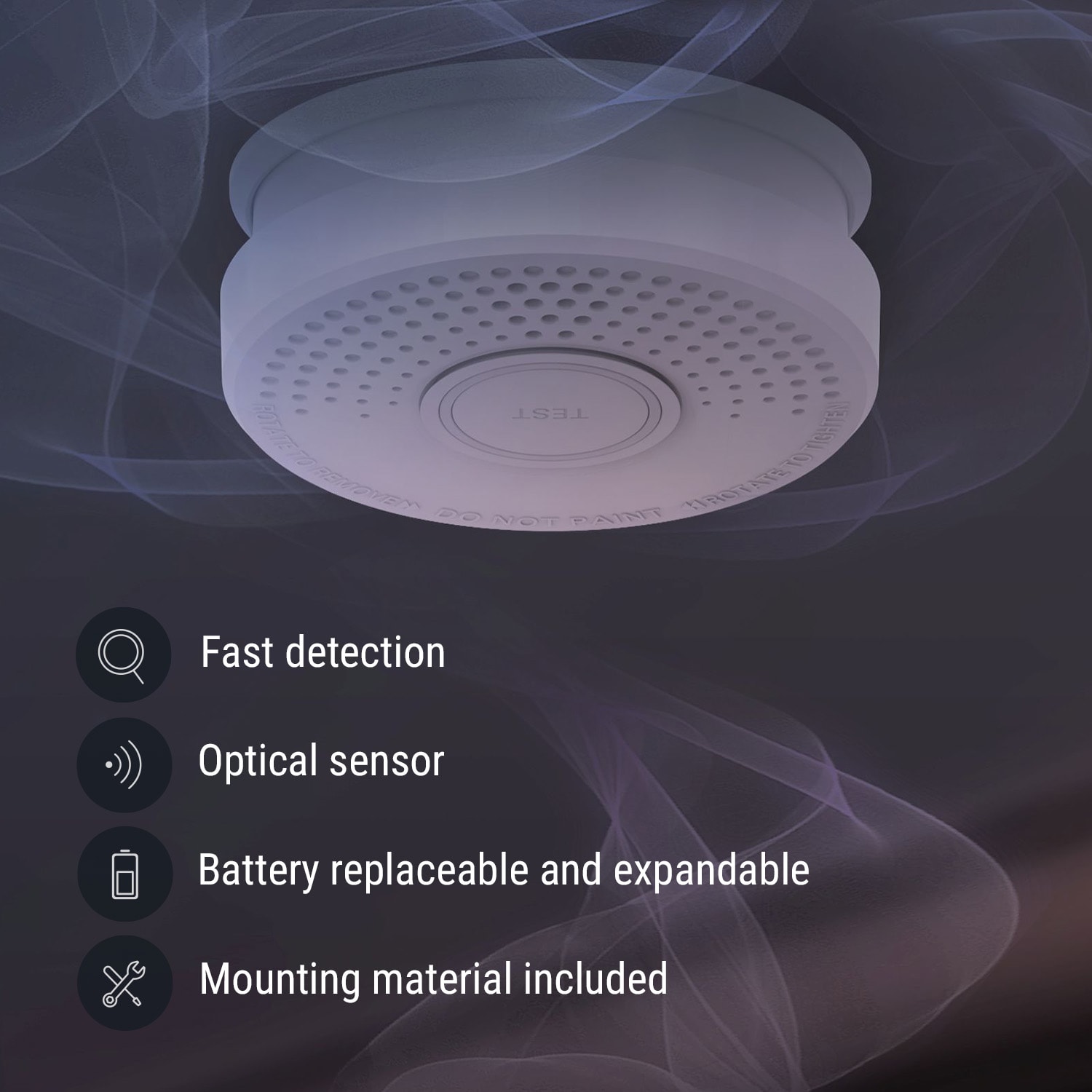 SHD by oneConcept DOF39, Detektor dymu s magnetickým držiakom Magnetic Mount v súprave – Obrázok 2