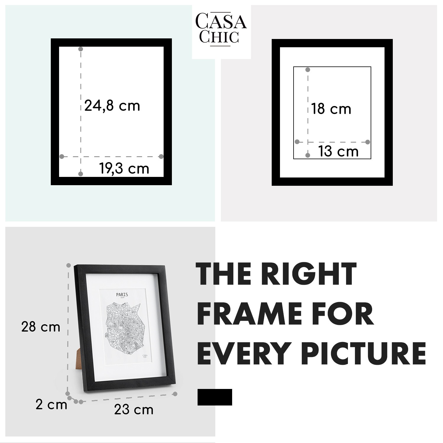 Casa Chic Brighton, rám na obrázky, sklo, 20 x 25 cm s paspartou, pravé drevo – Obrázok 4