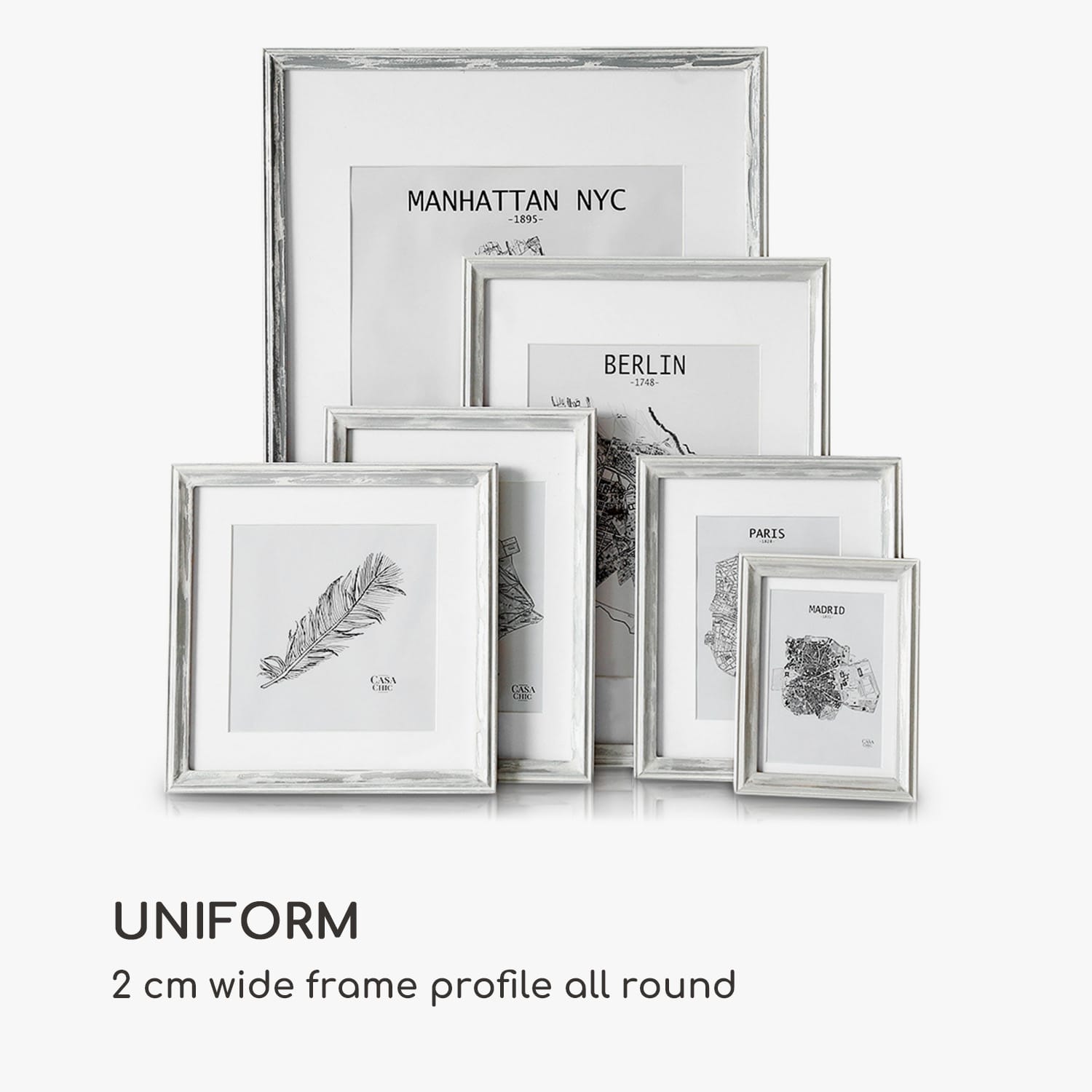 Casa Chic Lancaster, rám na obrázky, obdĺžnikový, fotky 17 x 12 cm, pasparta, drevo – Obrázok 5