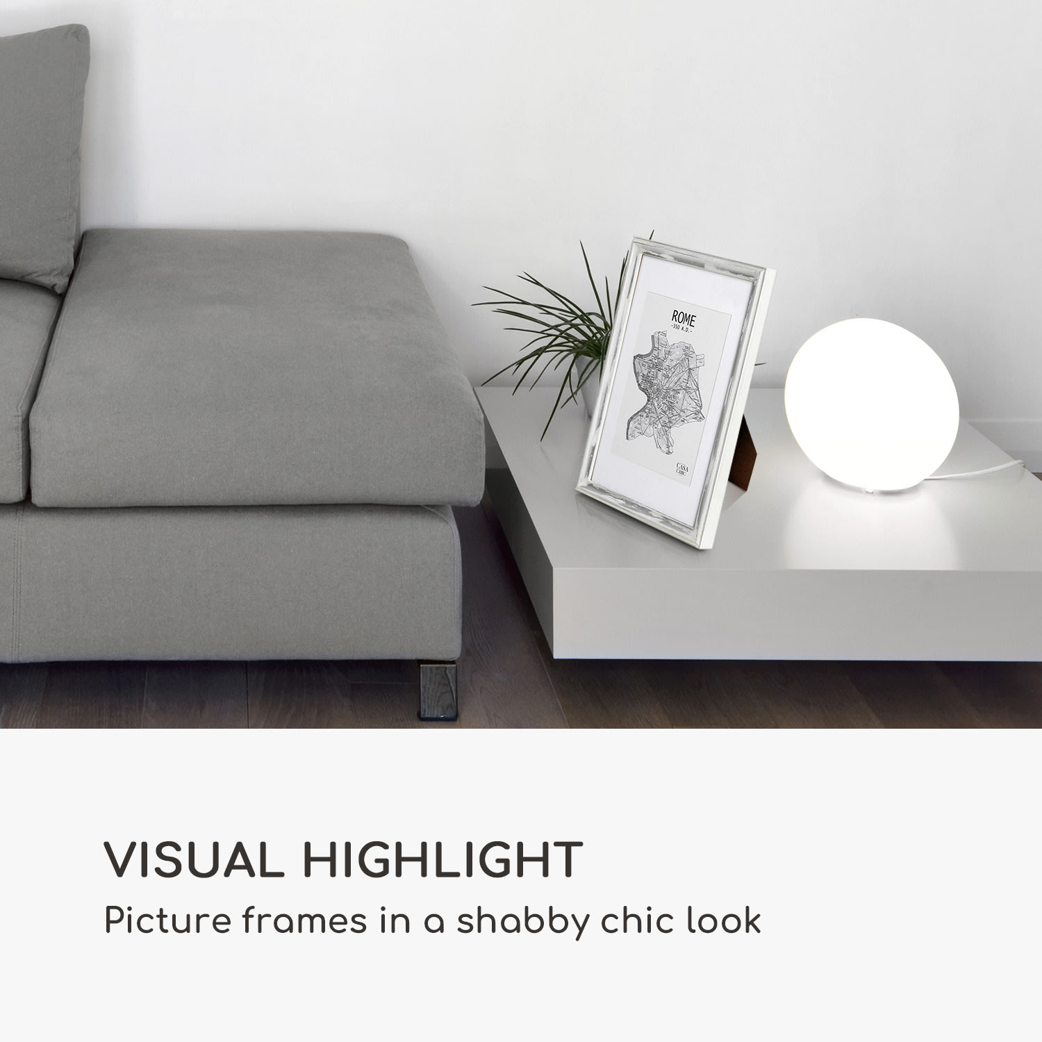 Casa Chic Lancaster, rám na obrázky, obdĺžnikový, DIN A4 fotky, pasparta, drevo