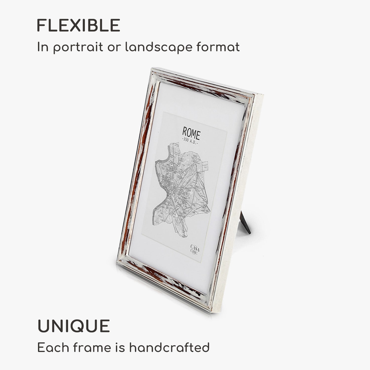 Casa Chic Lancaster, rám na obrázky, obdĺžnikový, DIN A4 fotky, pasparta, drevo – Obrázok 2