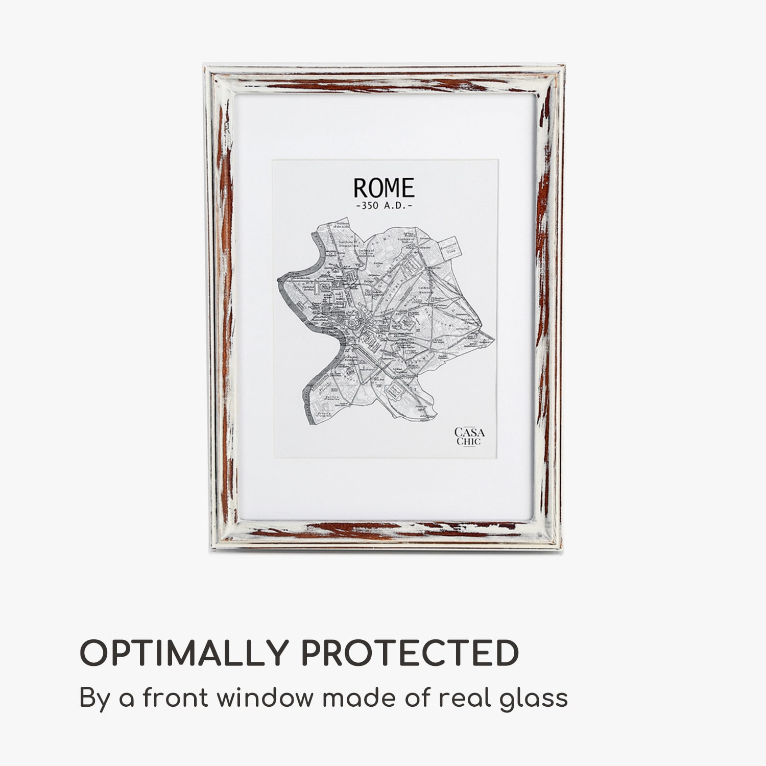 Casa Chic Lancaster, rám na obrázky, obdĺžnikový, DIN A4 fotky, pasparta, drevo – Obrázok 3