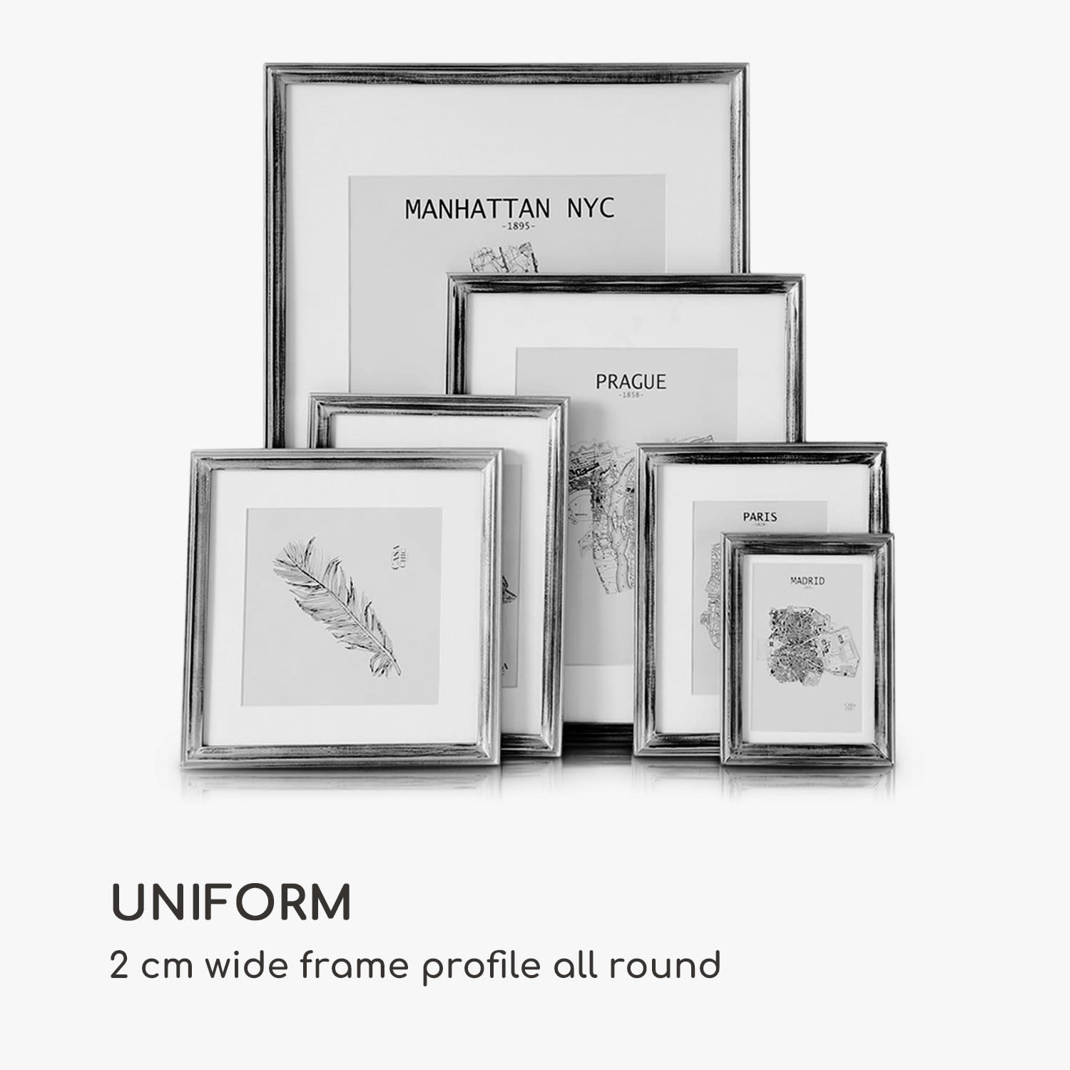 Casa Chic Lancaster, rám na obrázky, obdĺžnikový, DIN A4 fotky, pasparta, drevo – Obrázok 5