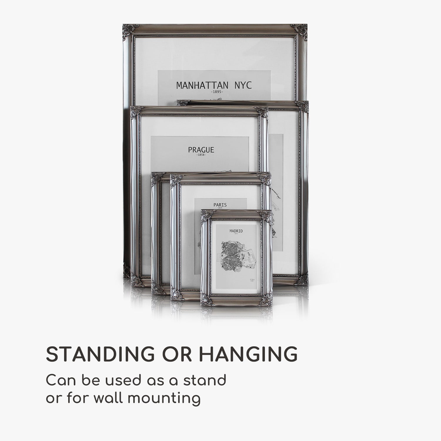 Casa Chic Regent, obrazový rám, obdĺžnikový, 17 × 12 cm fotky, pasparta, sklo, rokoko – Obrázok 4