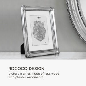 Casa Chic Regent, obrazový rám, obdĺžnikový, 25 × 20 cm fotky, pasparta, sklo, rokoko