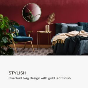 Casa Chic Berkeley Nástenné zrkadlo s kovovým rámom okrúhle Ø 80 cm Dizajn vetiev